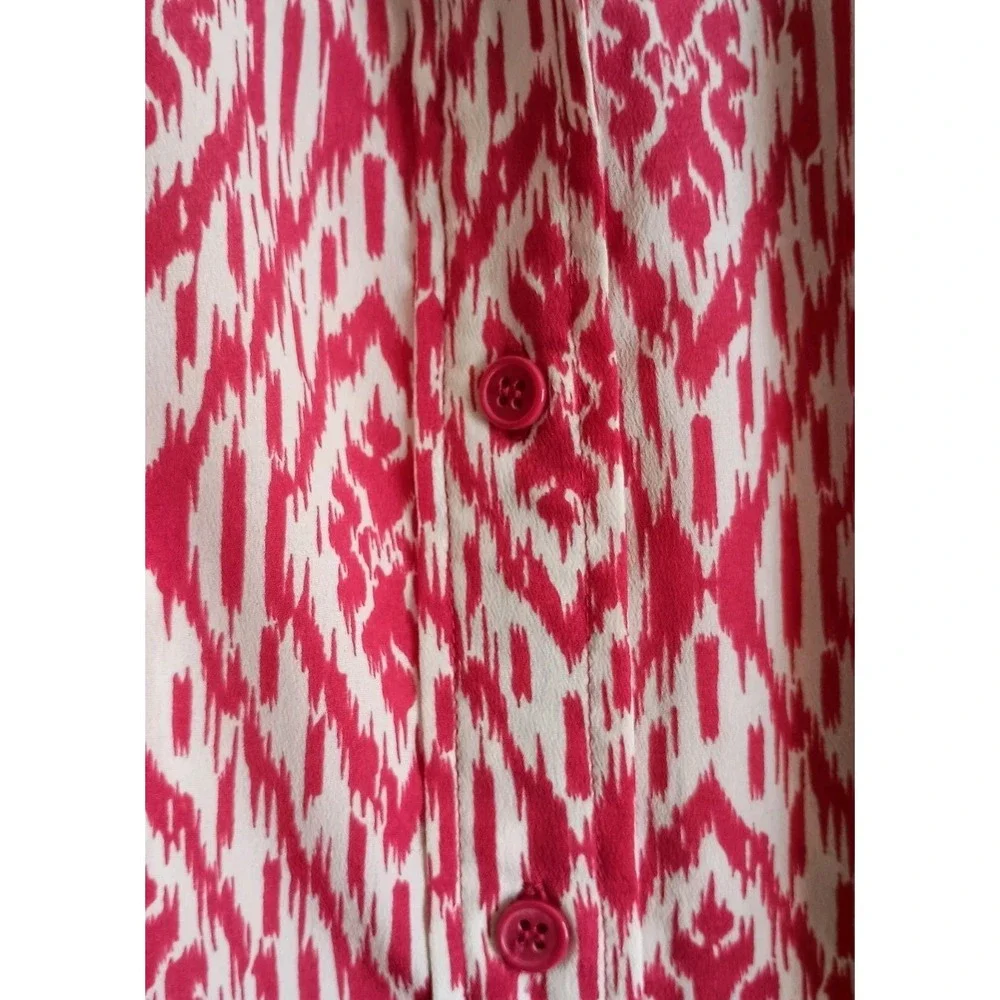 Maeve Anthropologie Ikat Print Smocked Neck Button‎ Front Dress Tunic S Boho - Picture 5 of 12